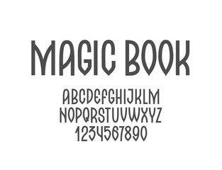 Fototapeta premium Magic Book font. Old Style Alphabet Typography.