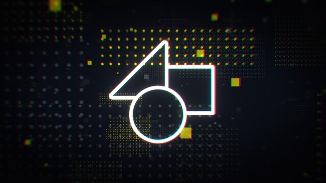 Cyber Digital RGB Glitch Urban Grid Particles Zoom Logo Reveal