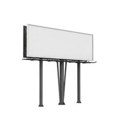 Fototapeta premium A billboard standing on three support legs in a minimalist setting