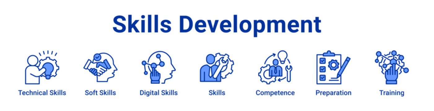 Skills Development Icon Banner and Collection