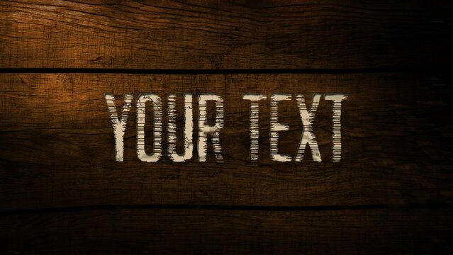 Dark Wood Textured Text Splinter Title Intro