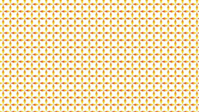 Vibrant seamless geometric pattern with orange and yellow diamond shapes on clean white background