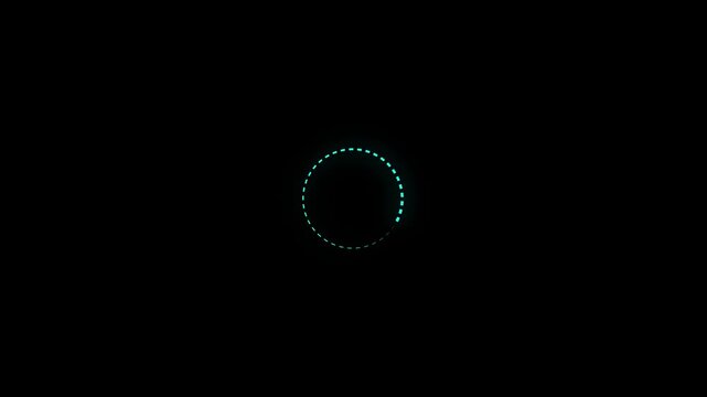 Circle loding animation on black background, loading progress bar loading animation, Beautiful Circle Loading icon animation, loding pixelated progress animation in green background. 4k video