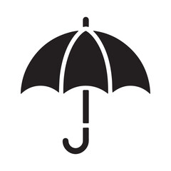 Closed umbrella glyph icon. Silhouette symbol