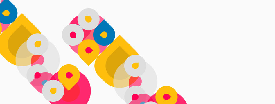 Colorful typography spells PROTO. Overlapping circles create letterforms, vibrant hues dominate design. Modern, playful aesthetic.