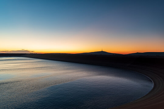 Amazing sunrise from Dlouhe strane hill in Jeseniky mountains in Czech republic