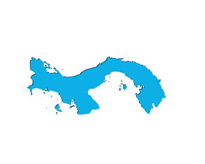 Fototapeta premium Map of Panama, sign silhouette. World Map Globe. Vector Illustration isolated on white background. Central America continent.