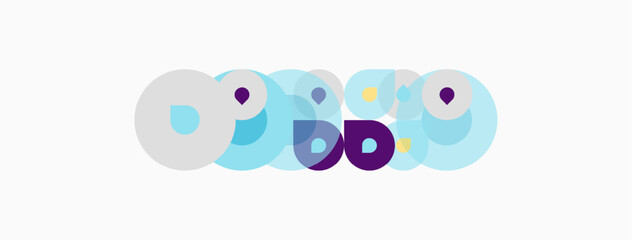 Abstract colorful circles overlap forming text. Design features light blue, purple hues. Minimalist aesthetic, clean presentation.