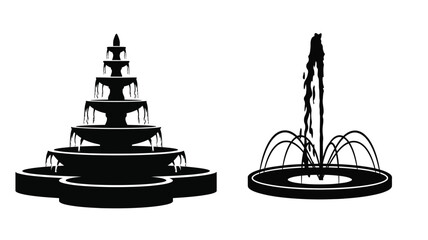 Two tiered fountains displayed in a striking black silhouette © MDShawon