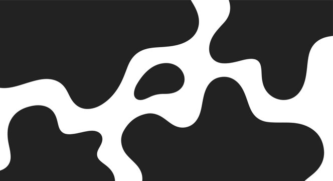 Black and white cow print pattern abstract background.