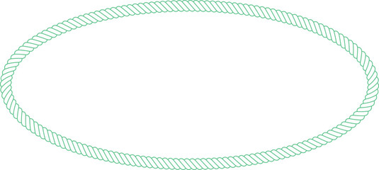 Green oval shaped rope frame border line art vector illustration © MDSakib