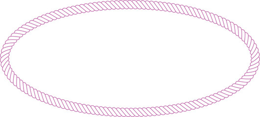 Purple horizontal oval nautical rope frame line art vector graphic © MDSakib