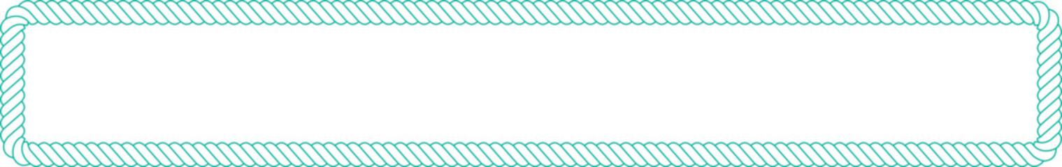 Green thin horizontal rectangular banner rope frame vector design © MDSakib