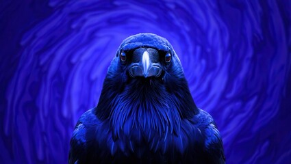 Fototapeta premium Mysterious Blue Raven Portrait