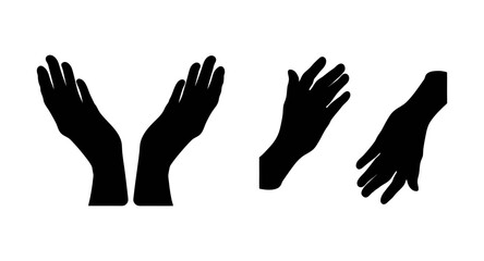 Obraz premium Black hand silhouette vector art design graphic resource for designers and creatives hands art