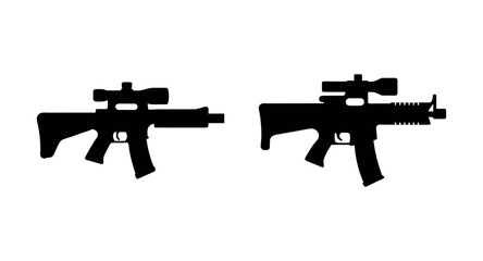 Assault rifle vector silhouette illustration for military and shooting sports design projects and graphics © PURE VECTOR WORK