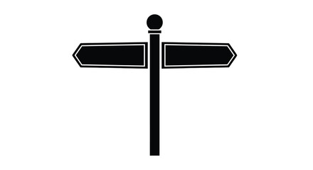 Black signpost with two arrows pointing right a bold silhouette © FARABI