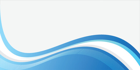 Naklejka premium Abstract Blue Gradient Curved White Lines Corporate Design