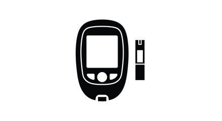 Black glucose meter and test strip design a stark silhouette © FARABI