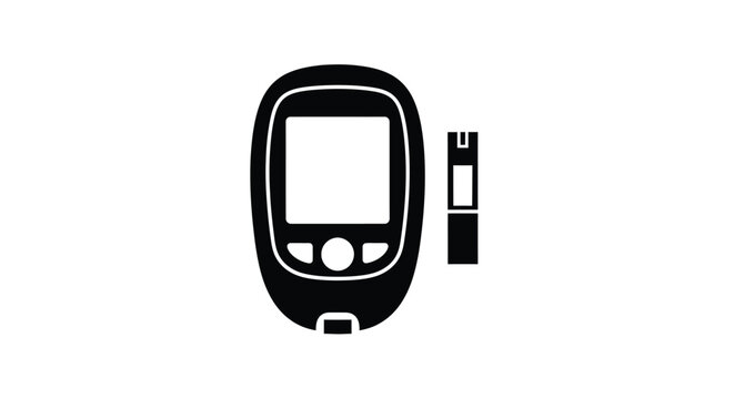 Black glucose meter and test strip design a stark silhouette