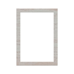 Obraz premium Whitewashed light wood frame isolated. Blank timber border mockup.