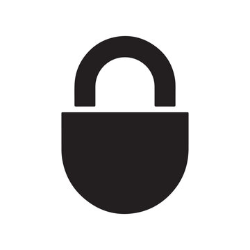 Padlock Icon Silhouette &ndash; Security Lock Symbol Minimal Vector