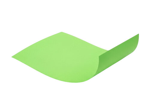 A stylized green geometric shape resembling a folded or crumpled paper structure