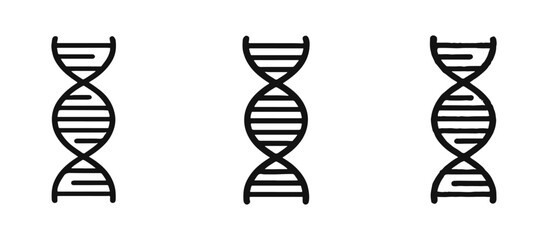 DNA Double Helix Icon Set: Line, Glyph, and Hand-Drawn Styles for Genetics and Science