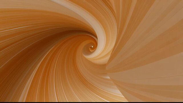 Abstract swirling patterns of beige and white colors create a dynamic visual flow, showcasing a continuous motion in a spiral formation with smooth transitions
