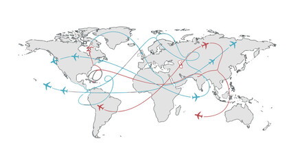 A 3d vector illustration of a circular world map globe showing global continents like Europe, Asia, and America for international travel, business network communication, and geography atlas © Wisnu505