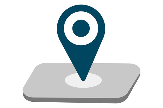 Location pin map marker icon, GPS navigation pointer symbol, map location indicator, destination marker sign, travel navigation UI element, digital map pointer icon for mobile apps, websites