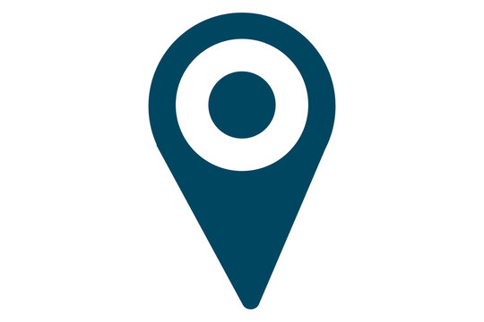 Location pin map marker icon, GPS navigation place pointer symbol, digital map tracking sign, destination location interface illustration, travel navigation point marker icon