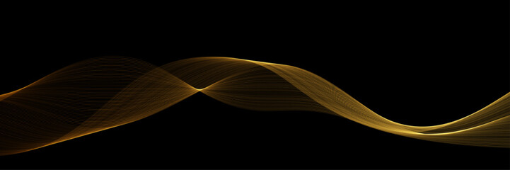 Obraz premium Elegant gold wave background with metallic shine and smooth abstract lines. Luxury golden design perfect for branding, invitations, presentations and decorative templates.