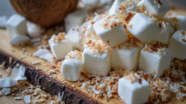 Extra marshmallows and toasted coconut flakes sprinkled generously, playful texture contrast, bright family picnic scene