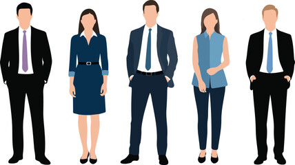 Fototapeta premium Business people vector illustration diverse professional group of office workers in formal and smart clothing
