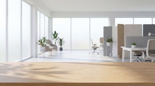 Modern Open Space Office Interior with Workstations
