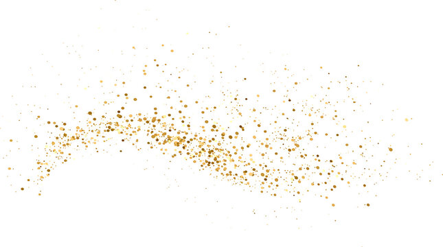 Shiny Gold Glitter design element. For New Year, Merry Christmas, Birthday and Wedding greeting card and invitation. PNG Transparent background.