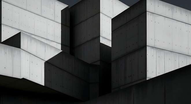 Brutalist concrete gray geometric brutal shapes
