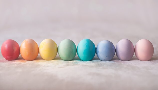 Eight easter eggs in rainbow pastel colors, perfect for easterthemed projects, greeting cards, backgrounds, and holiday designs. Brighten up your designs.