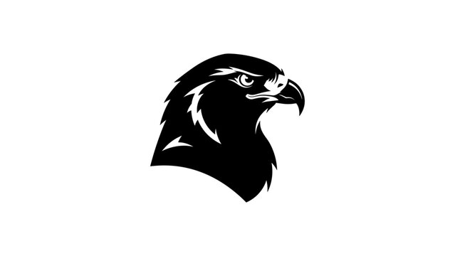Majestic eagle silhouette logo design featuring bold black and white contrast