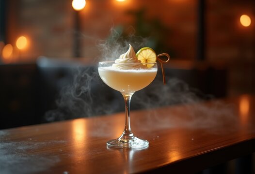Delicate Creamy White Coffee Creation Intimate Lounge Evening Mood