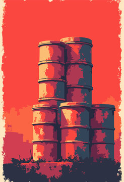 Mumbai Dabbawala tiffin boxes stack cylindrical steel lunchboxes forming abstract, repeating geometric pattern Tribute to workers network Red black Blank space