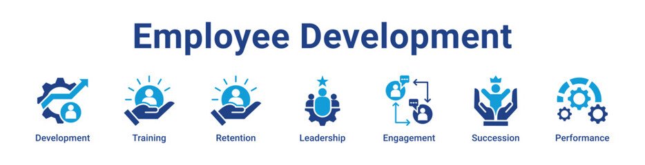 Employee Development Icon Banner blue color © RanuKumbolo.lab