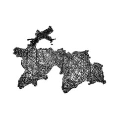 Sketch Tajikistan outline map design