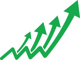 Ascending arrows illustrating growth and upward progress in a financial or performance context Vector © LOKMAN
