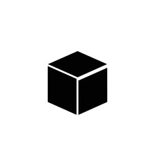 Black cube isolated on dark background conceptual design