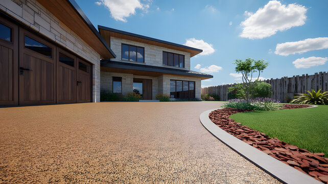 Modern Residential House with Premium Resin Bound Stone Driveway Exterior