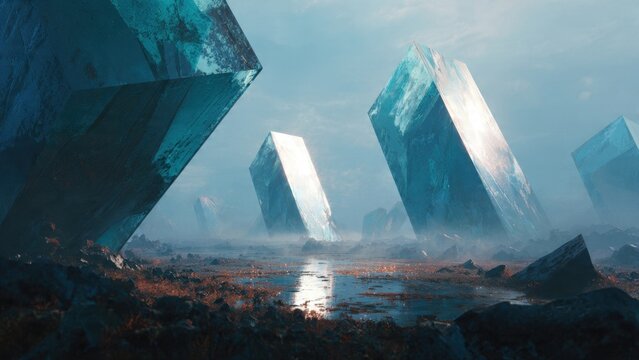 Futuristic Crystal Landscape