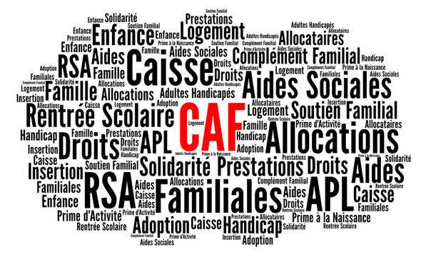 CAF caisse d'allocations familiales nuage de mots
