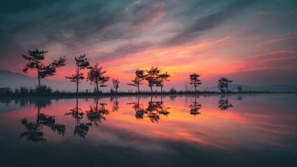 Vibrant Sunset Reflection